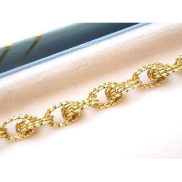 Vintage Old Stock Signed 12K Yellow Gold Filled Chain Linked 25